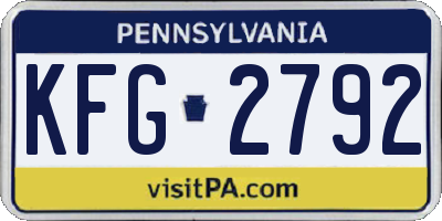 PA license plate KFG2792
