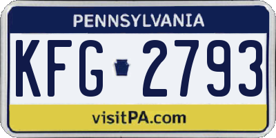 PA license plate KFG2793