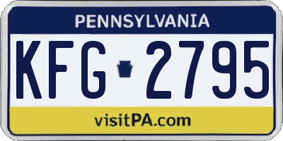 PA license plate KFG2795