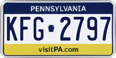 PA license plate KFG2797