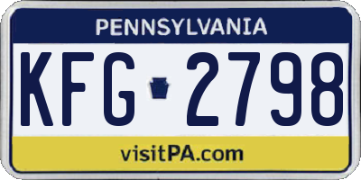 PA license plate KFG2798