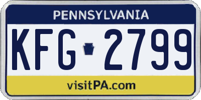PA license plate KFG2799