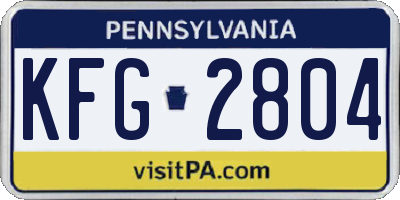 PA license plate KFG2804
