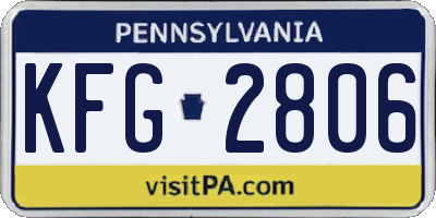 PA license plate KFG2806