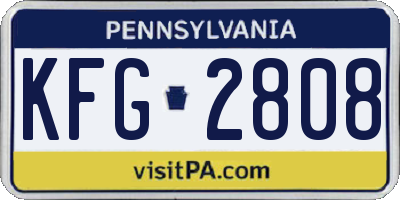 PA license plate KFG2808