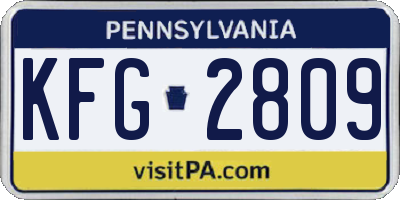 PA license plate KFG2809