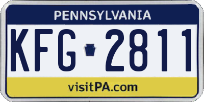 PA license plate KFG2811