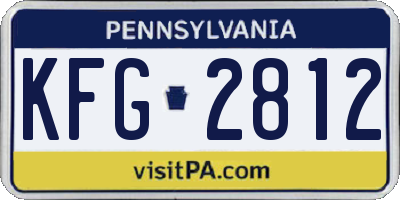 PA license plate KFG2812