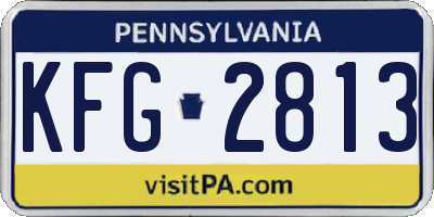 PA license plate KFG2813