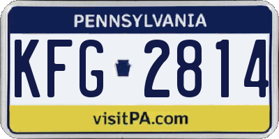 PA license plate KFG2814