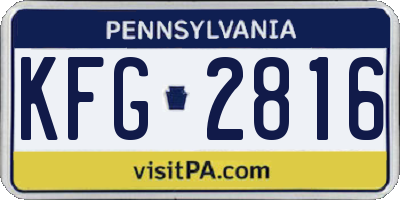 PA license plate KFG2816