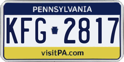 PA license plate KFG2817