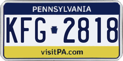 PA license plate KFG2818