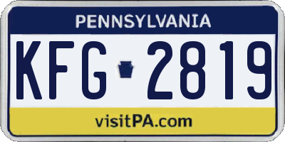 PA license plate KFG2819