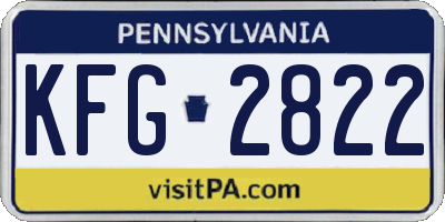PA license plate KFG2822