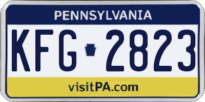 PA license plate KFG2823