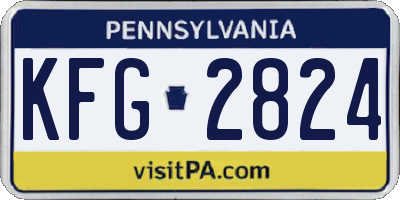 PA license plate KFG2824