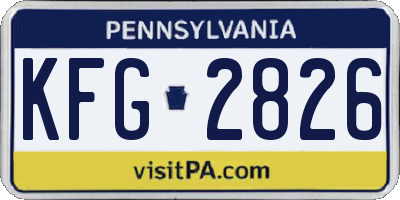 PA license plate KFG2826