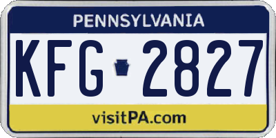 PA license plate KFG2827