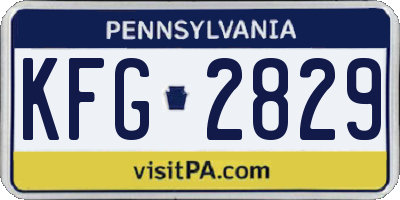 PA license plate KFG2829