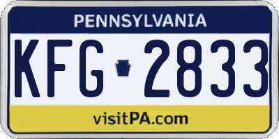 PA license plate KFG2833