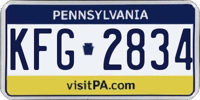 PA license plate KFG2834