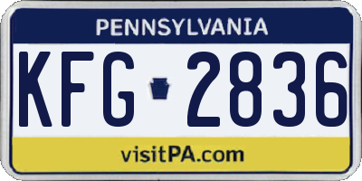 PA license plate KFG2836