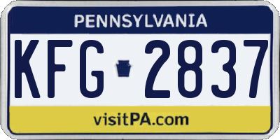 PA license plate KFG2837