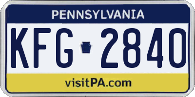 PA license plate KFG2840