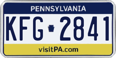 PA license plate KFG2841