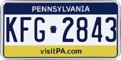 PA license plate KFG2843