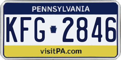 PA license plate KFG2846