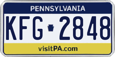 PA license plate KFG2848
