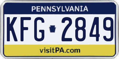 PA license plate KFG2849