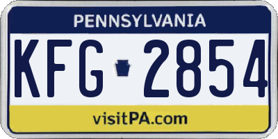 PA license plate KFG2854