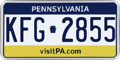 PA license plate KFG2855