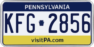 PA license plate KFG2856