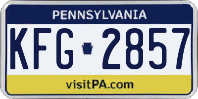 PA license plate KFG2857