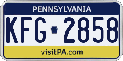 PA license plate KFG2858