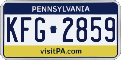 PA license plate KFG2859