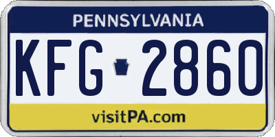 PA license plate KFG2860