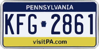 PA license plate KFG2861
