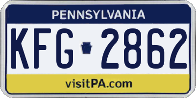 PA license plate KFG2862