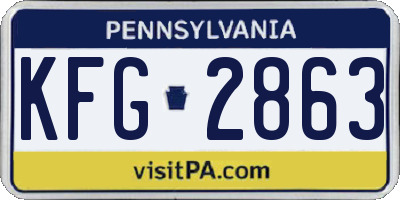PA license plate KFG2863