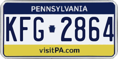 PA license plate KFG2864
