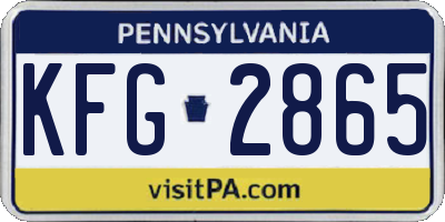 PA license plate KFG2865