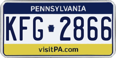 PA license plate KFG2866