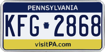 PA license plate KFG2868