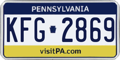 PA license plate KFG2869