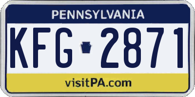 PA license plate KFG2871